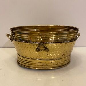 Vintage 12 inch brass bowl / planter decor